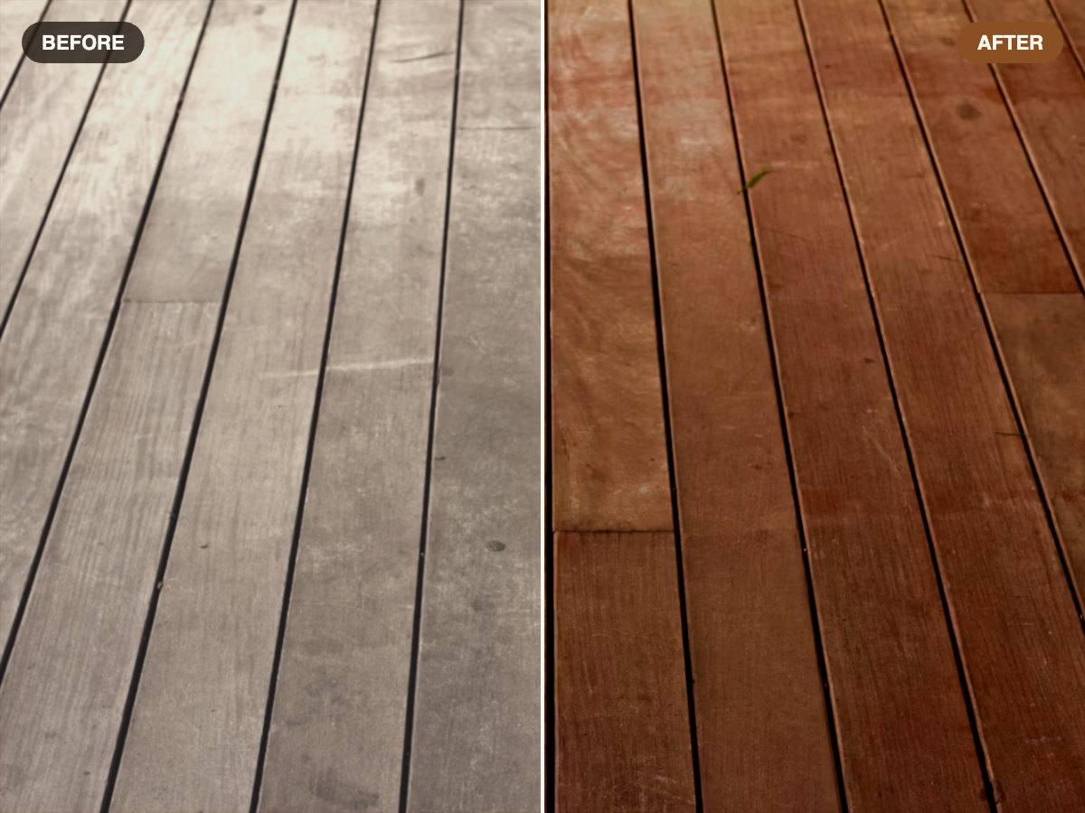 Before and after refinishing